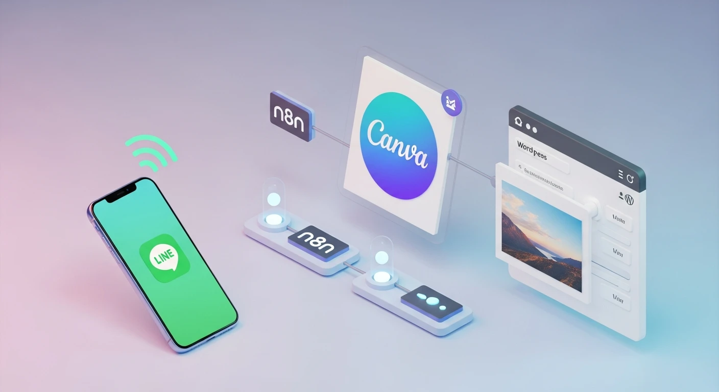 Line bot 結合 Canva 一鍵上傳 WordPress 文章封面 n8n 模板商店封面