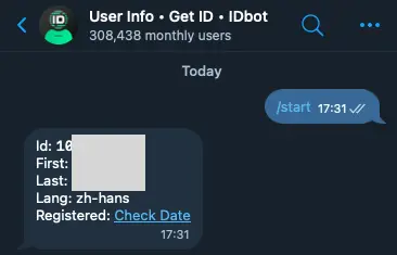 IDbot 回傳用戶的 Chat ID 和基本資訊